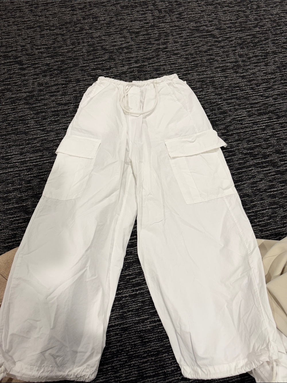 Stateside White Wide-Leg Cargo Jumpsuit Pants